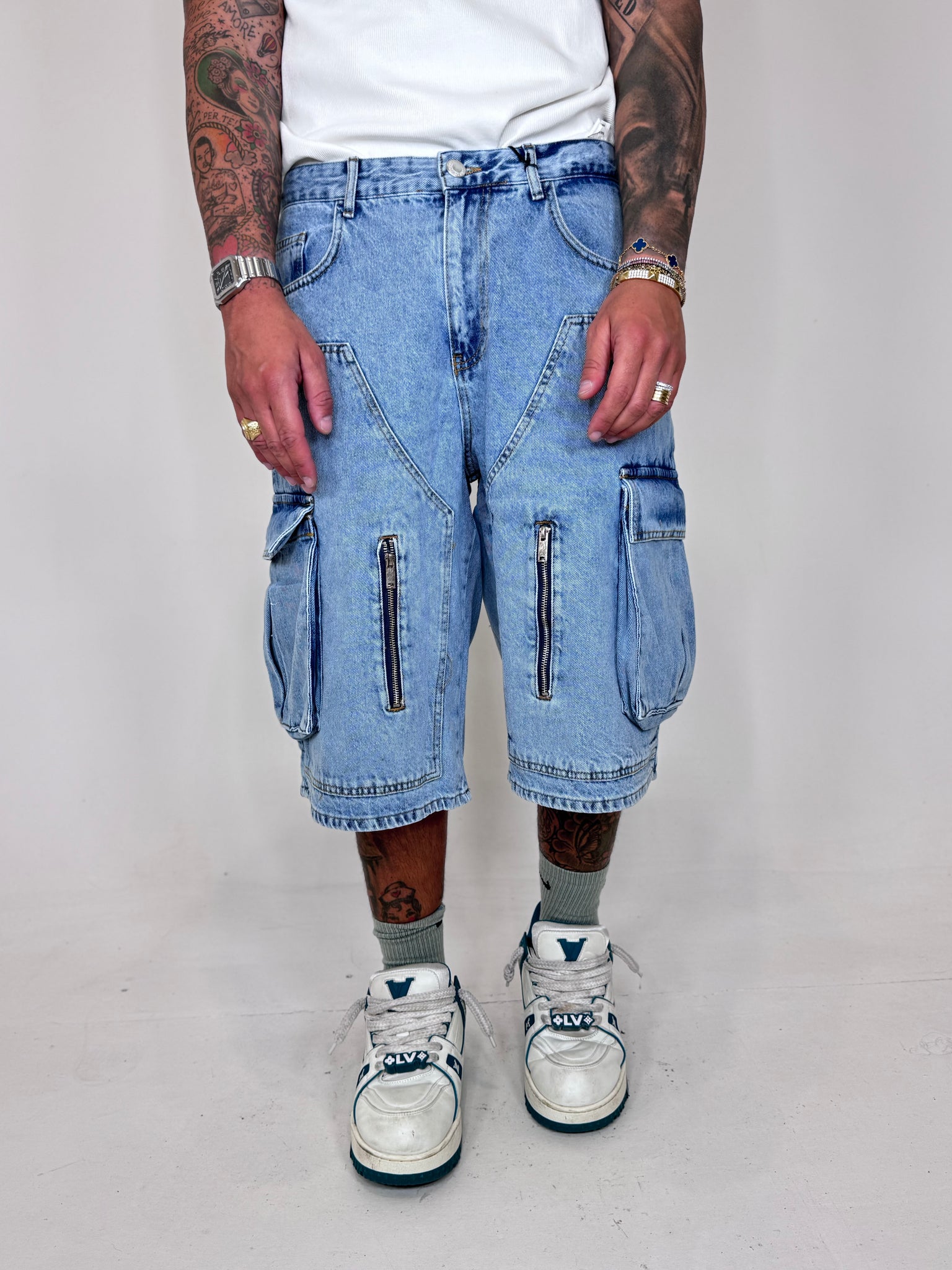 BERMUDA JEANS TASCONI CHIARO