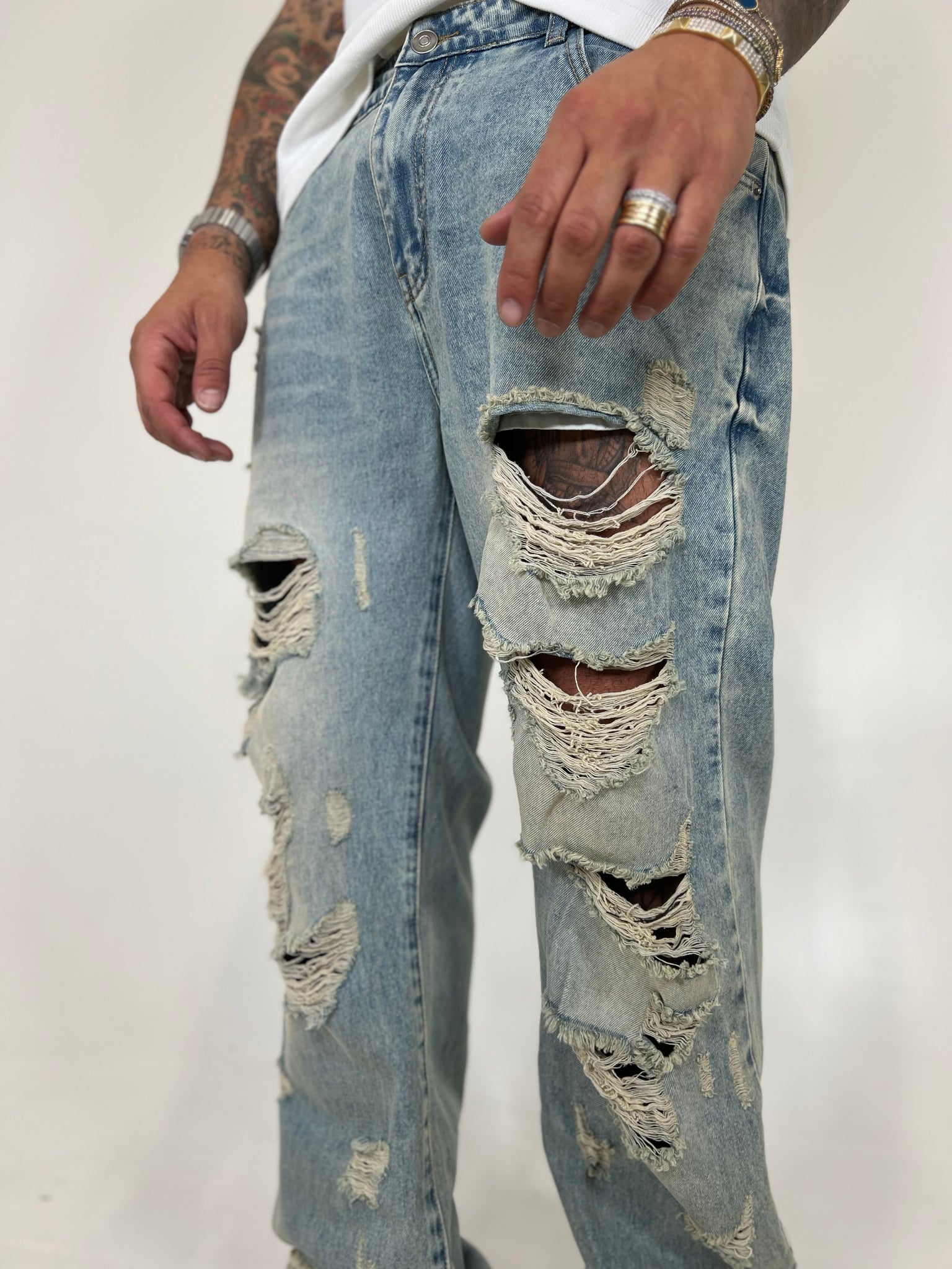 JEANS CHIARO STRAPPI LAB22
