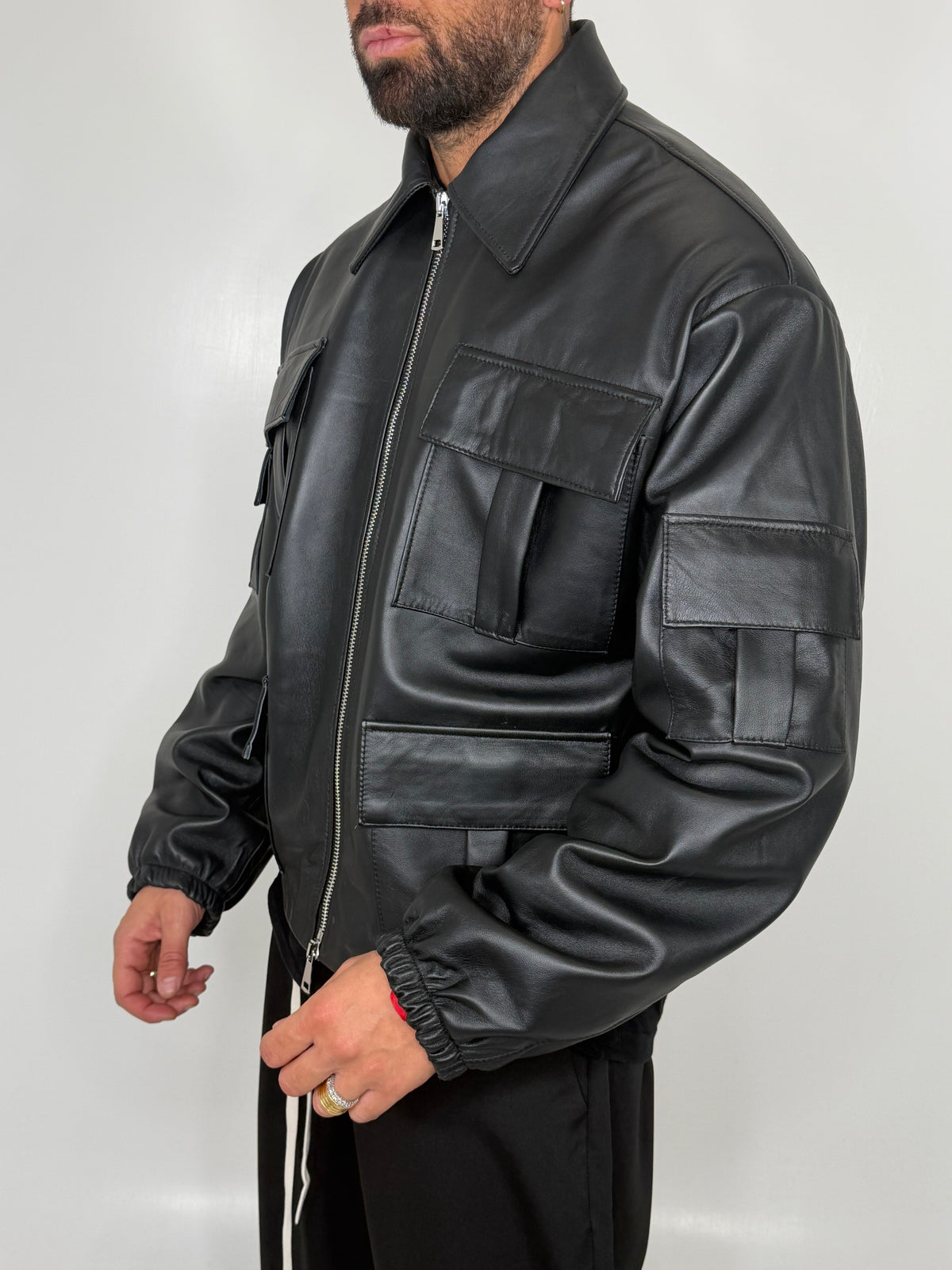 JACKET MULTITASCHE CON COLLO CAMICIA