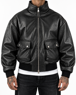 BLAZER COLLO ALTO PELLE LAVATA