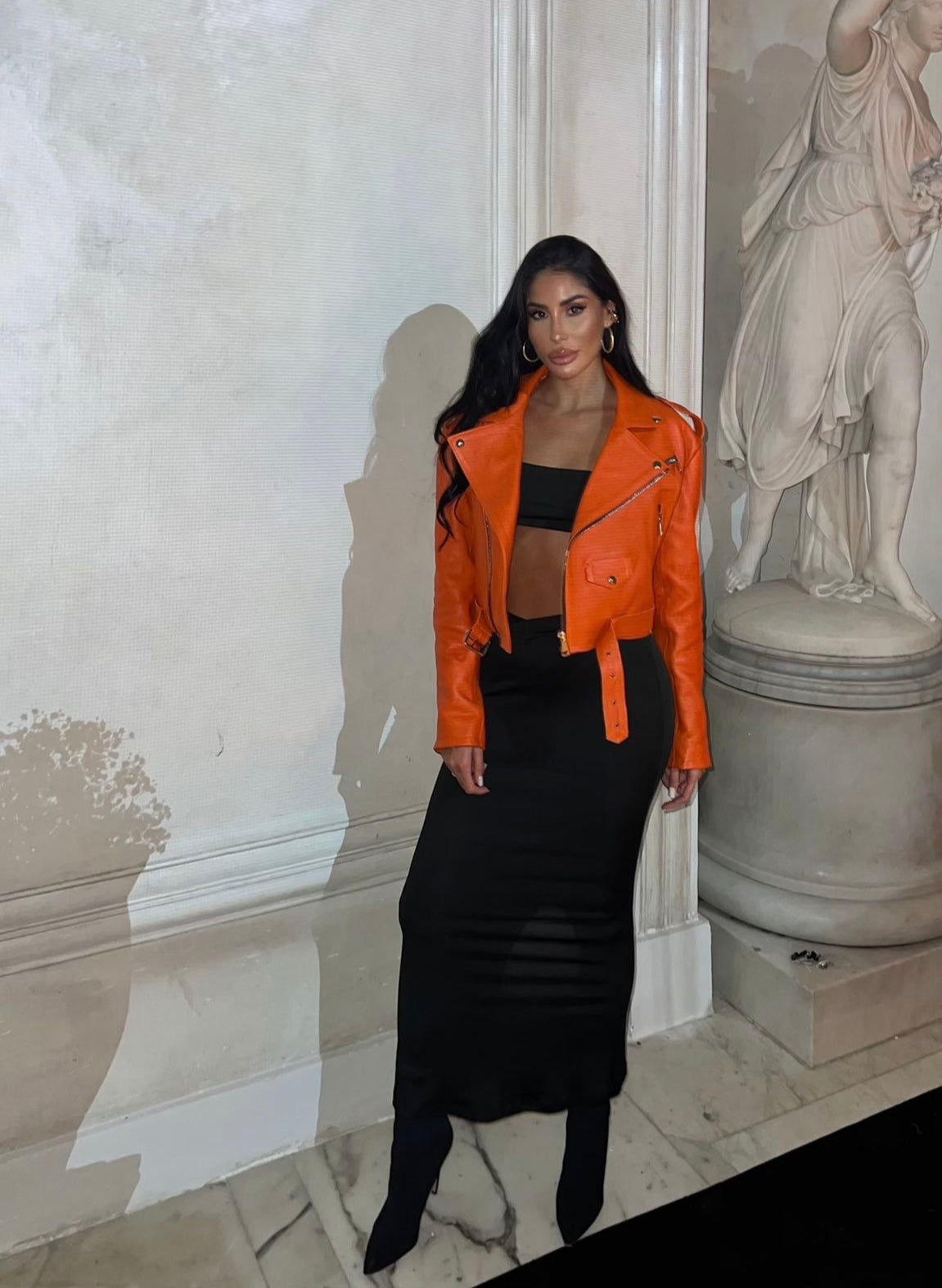 GIACCA IN VERA PELLE ~ ARANCIO