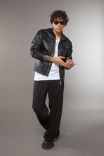BLAZER MULTI TASCHE NAPPA NERA IN PELLE - lab22shop