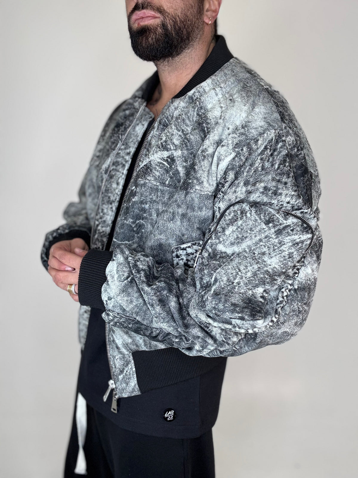COLLLEGE ARRICCIO PELLE SMERIGLIATO GRIGIO - lab22shop