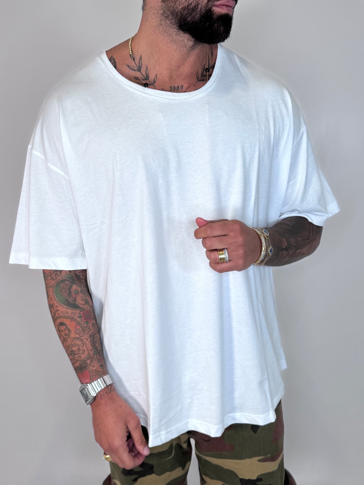 T-SHIRT COTONE SCOLLO A BARCA BIANCA