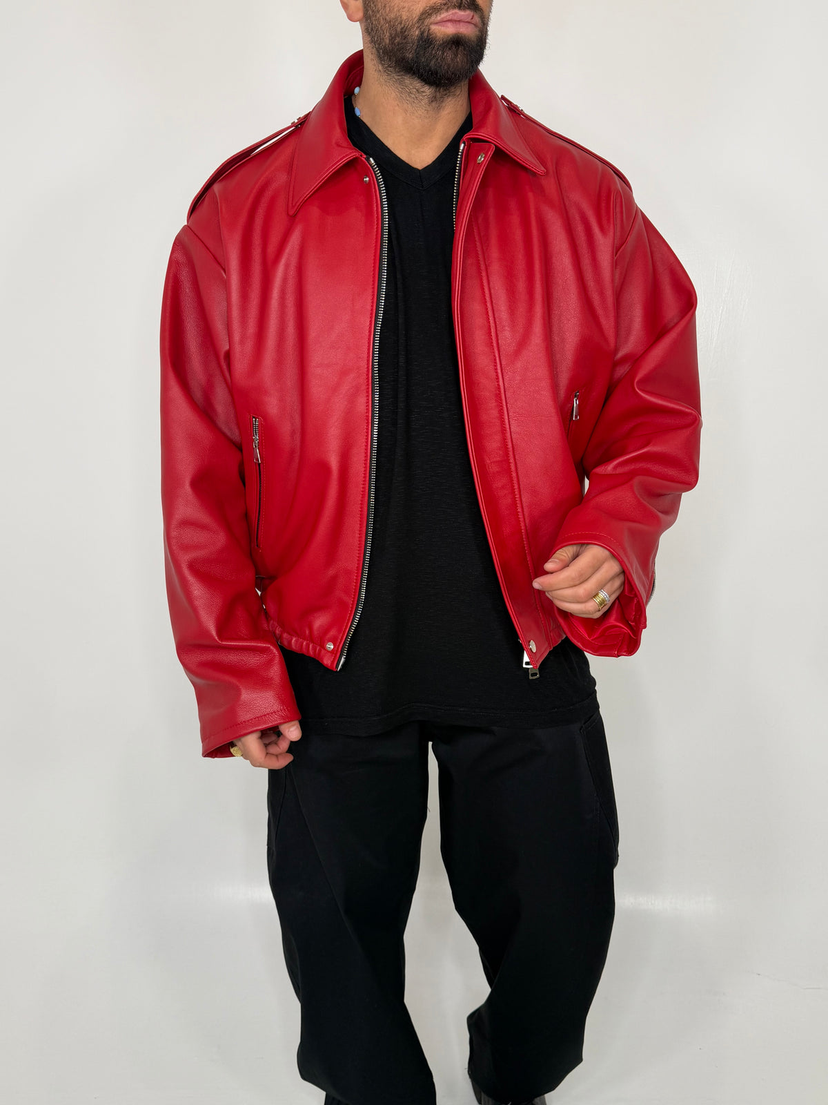 LEATHER URBAN BOMBER - lab22shop
