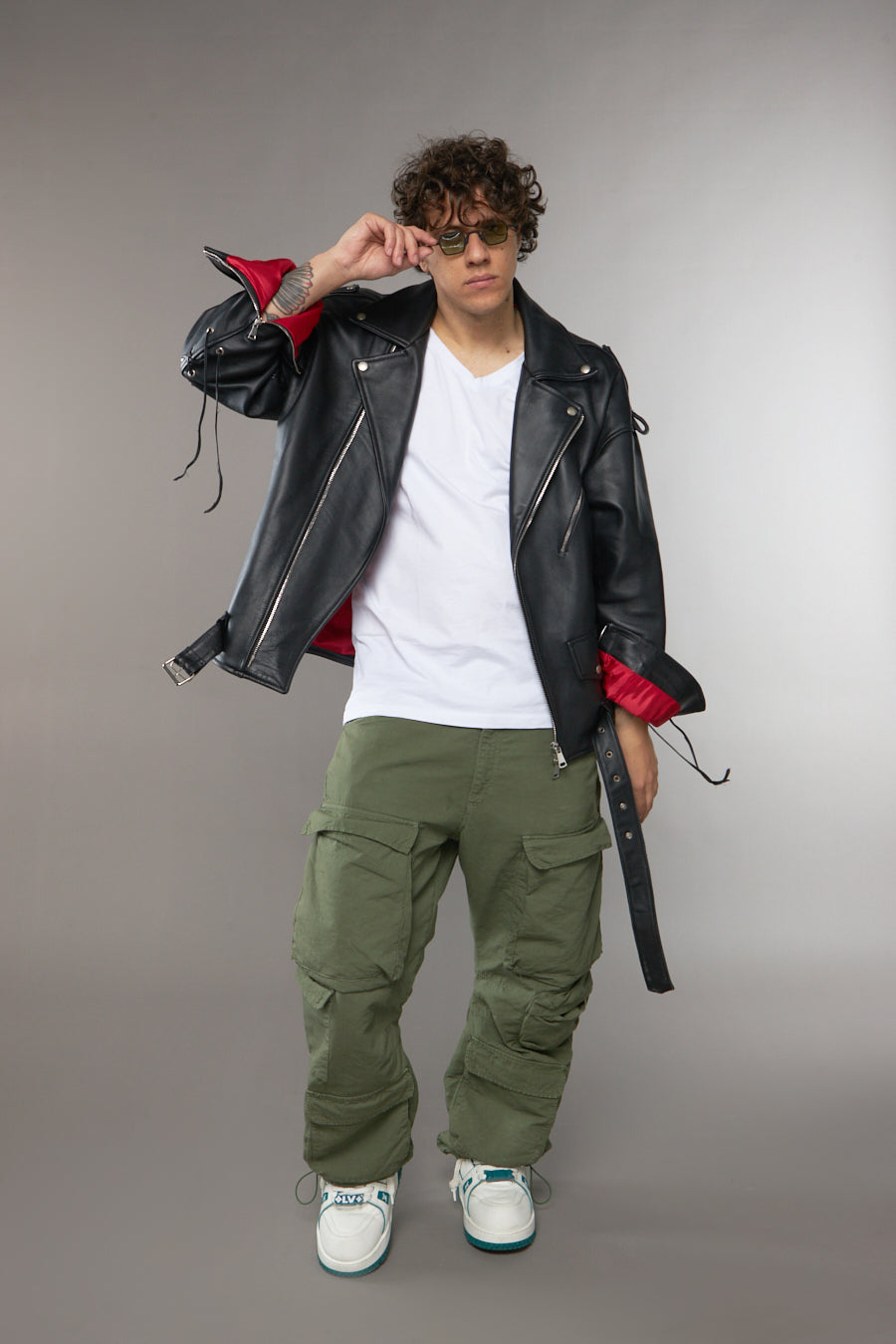 CHIODO OVERSIZE SPALLA SCESA CON LACCI NERO - lab22shop