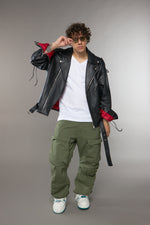 CHIODO OVERSIZE SPALLA SCESA CON LACCI NERO - lab22shop