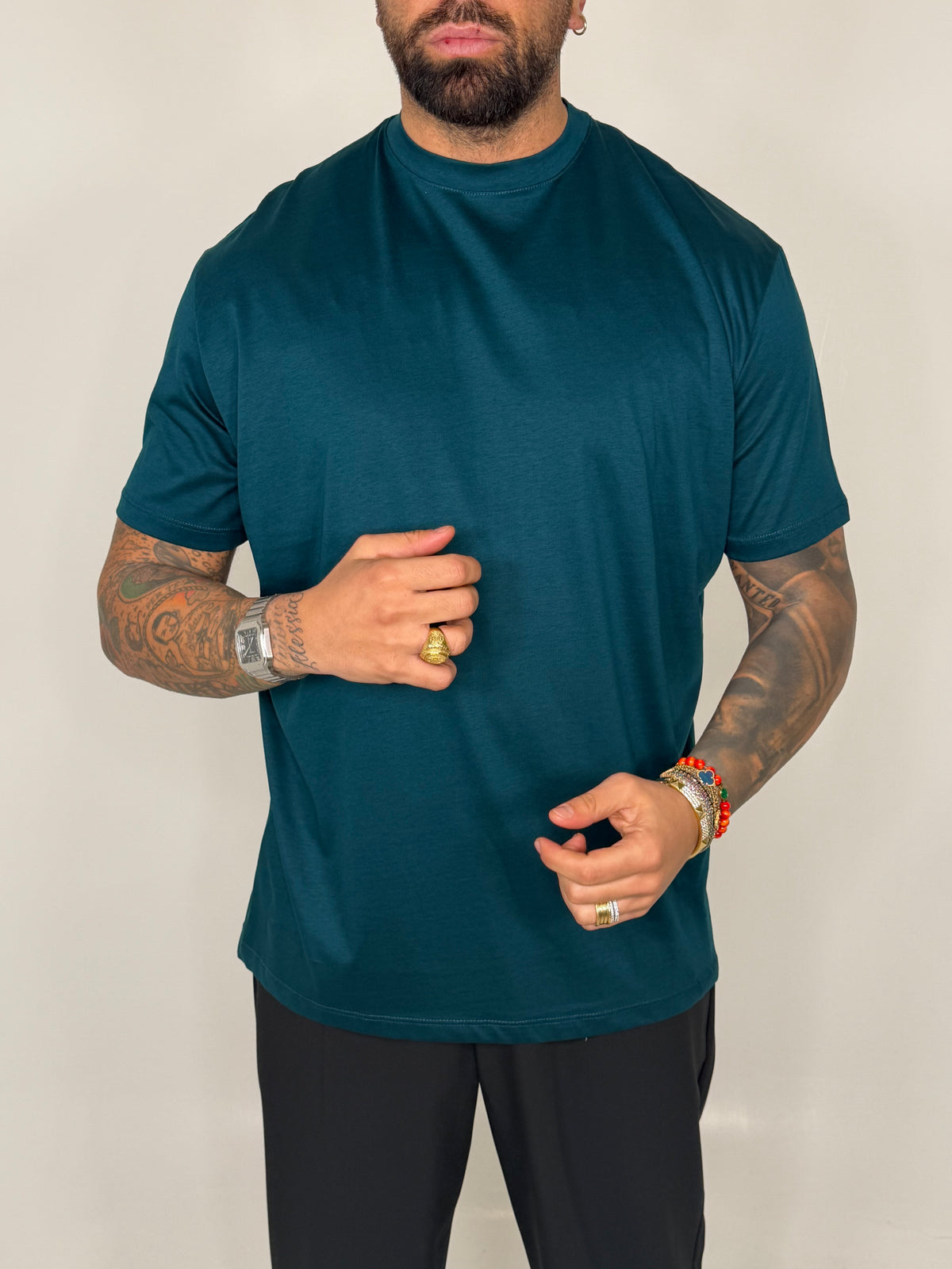 T-SHIRT GIROCOLLO IN FILO DI SCOZIA - lab22shop