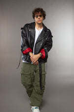 CHIODO OVERSIZE SPALLA SCESA CON LACCI NERO - lab22shop