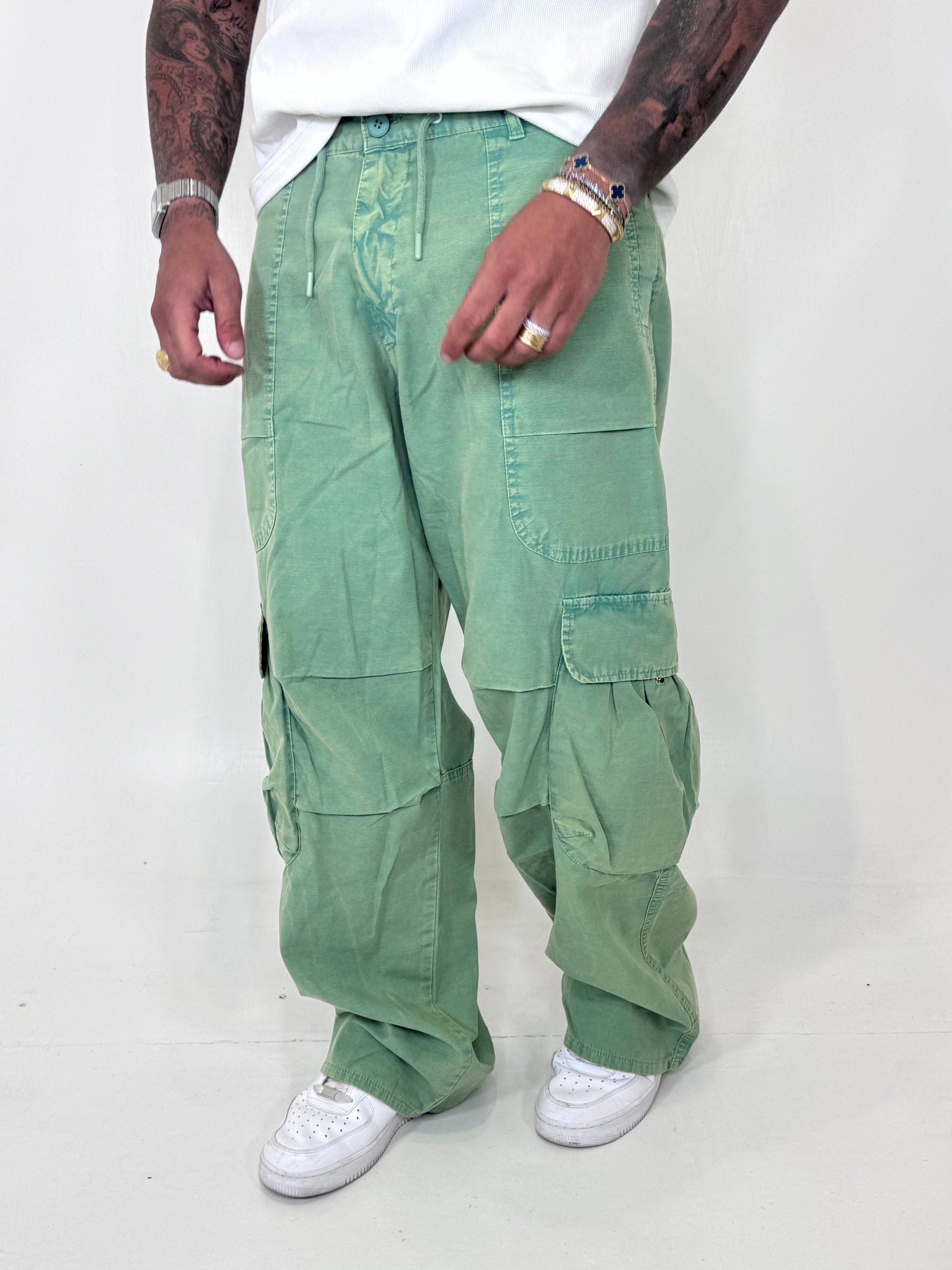 PANT CARGO VERDE ACQUA