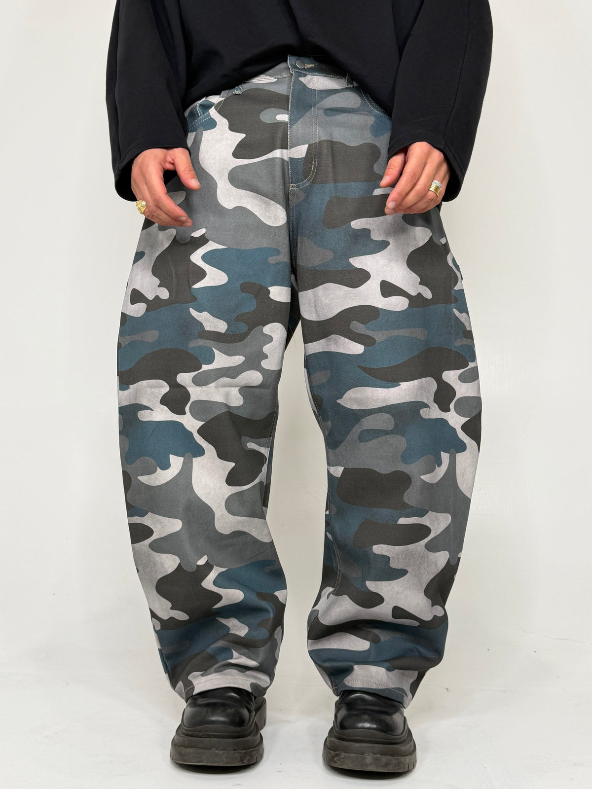 JEANS BALLOON CAMOUFLAGE GREY - lab22shop
