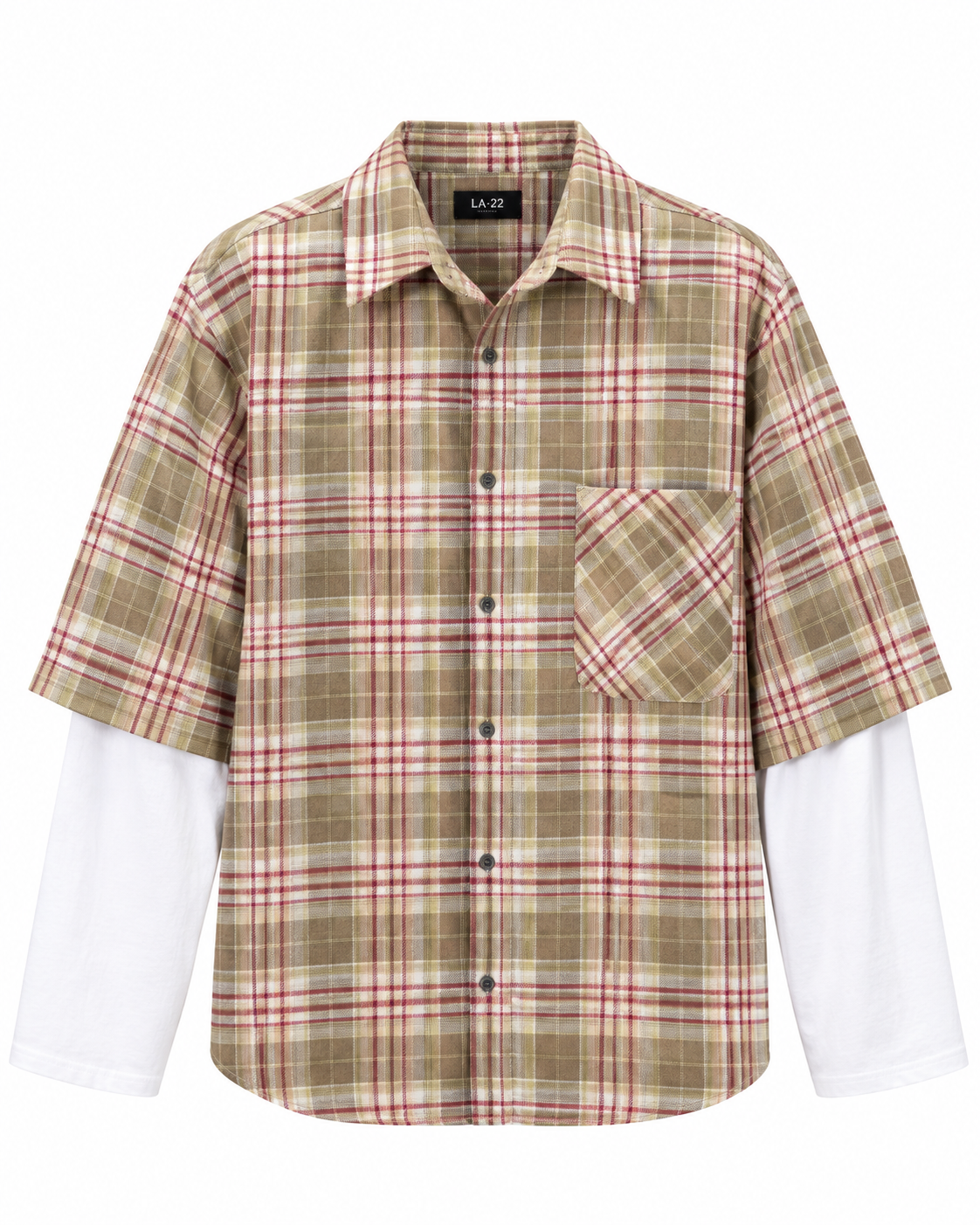 CAMICIA A QUADRI CON DOPPIA MANICA