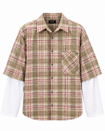 CAMICIA A QUADRI CON DOPPIA MANICA