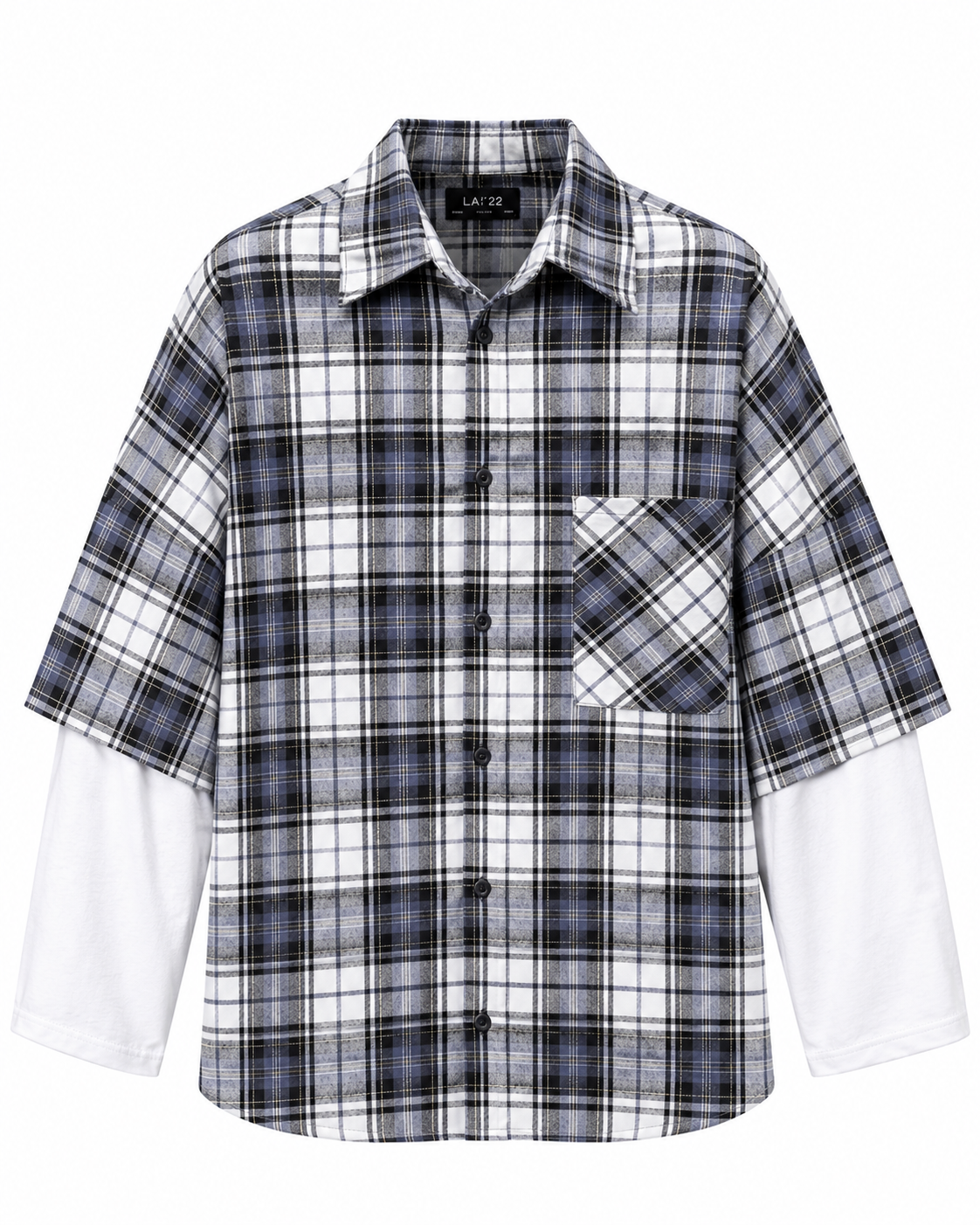 CAMICIA A QUADRI CON DOPPIA MANICA