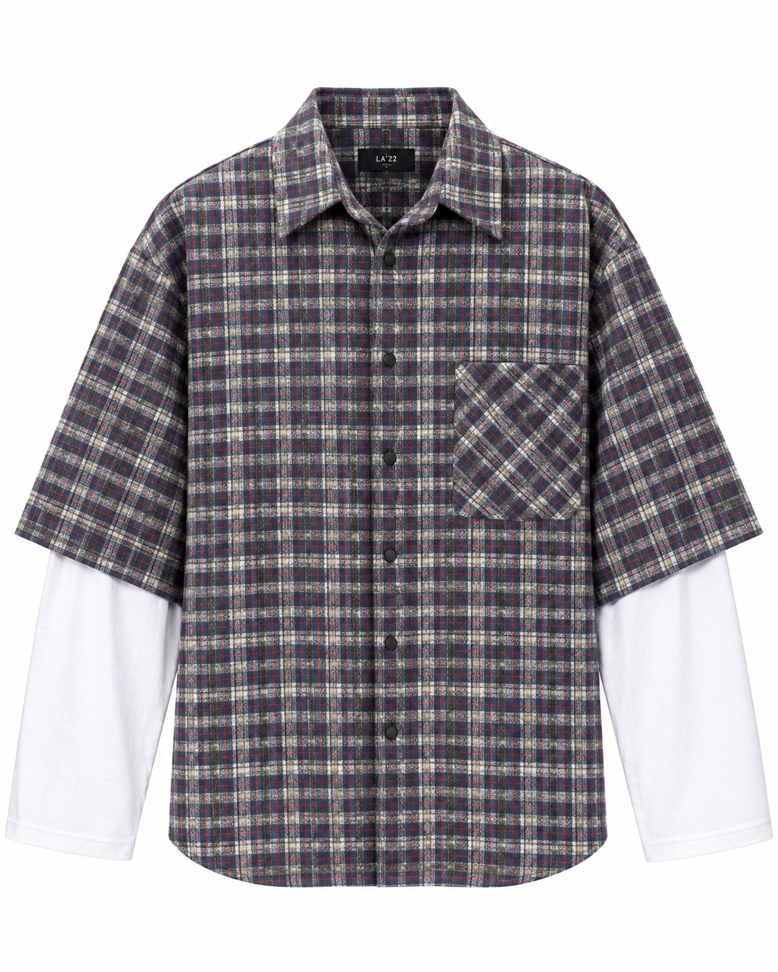 CAMICIA A QUADRI CON DOPPIA MANICA