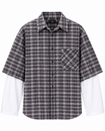 CAMICIA A QUADRI CON DOPPIA MANICA