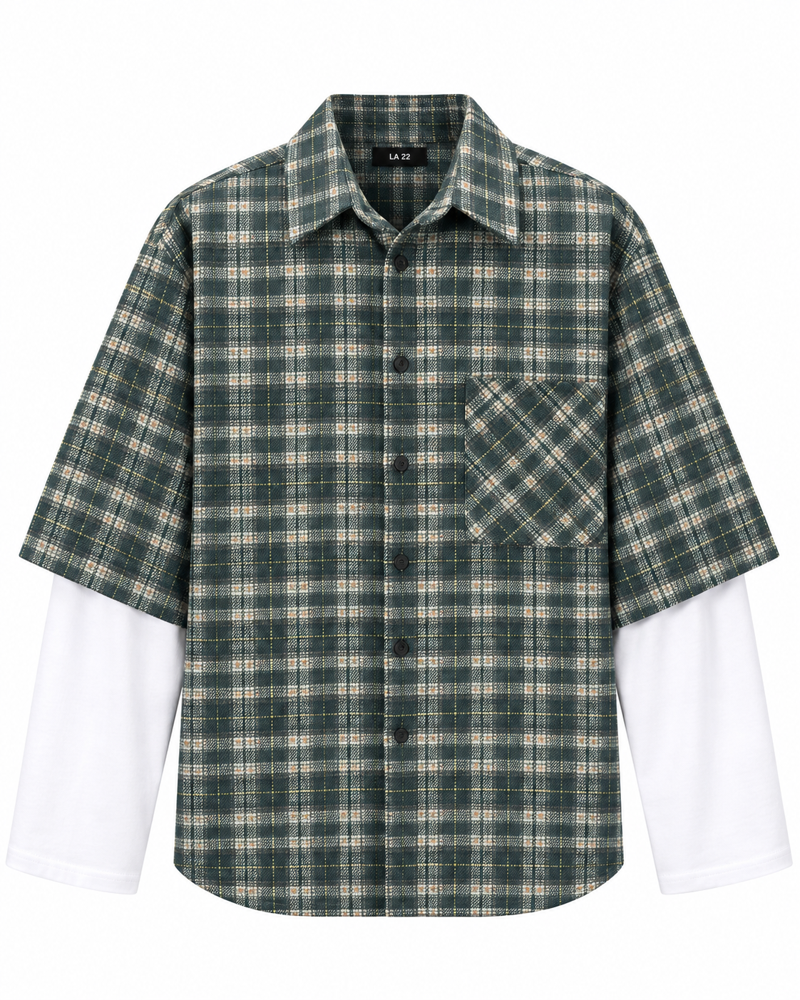 CAMICIA A QUADRI CON DOPPIA MANICA