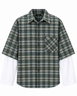CAMICIA A QUADRI CON DOPPIA MANICA