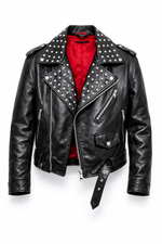 BIKER IN PELLE CON BORCHIE