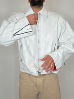 LEATHER JACKET WHITE VINTAGE - lab22shop