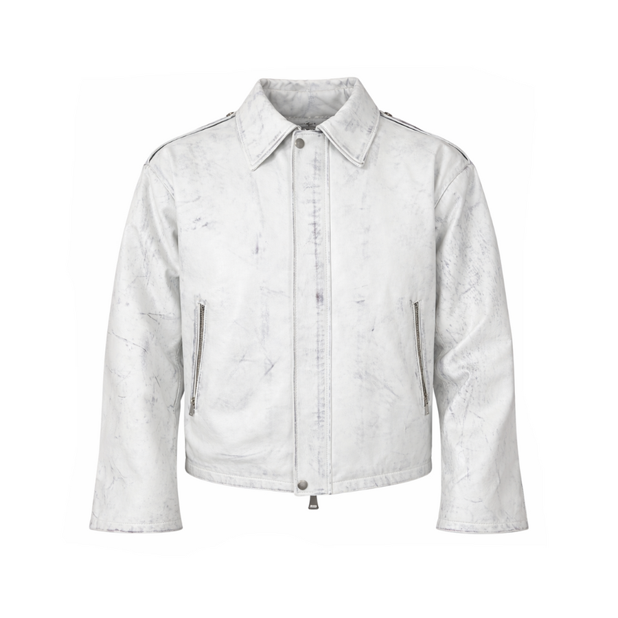 LEATHER JACKET WHITE VINTAGE - lab22shop