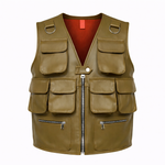 GILET MULTITASCHE VERDE OLIVA IN PELLE - lab22shop
