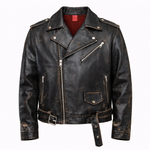CHIODO IN PELLE NERO EFFETTO VINTAGE - lab22shop