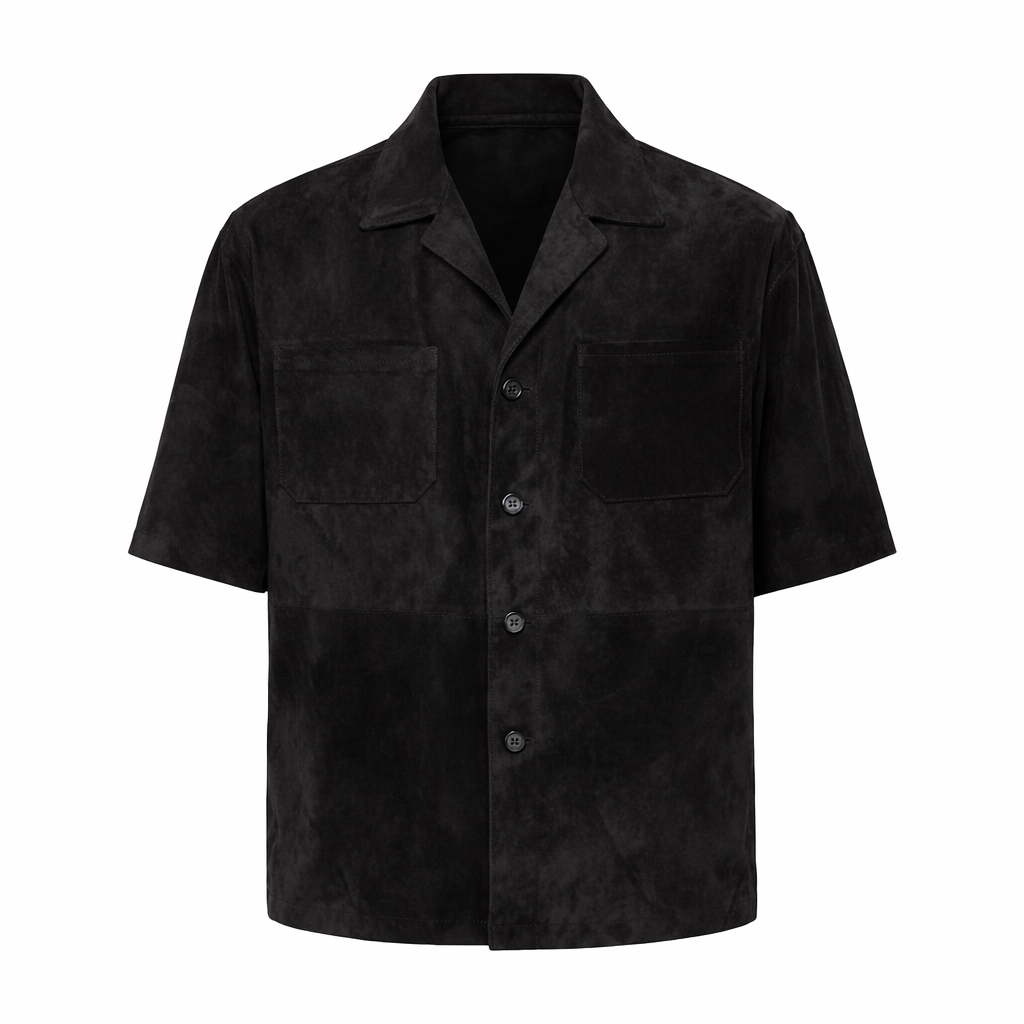 CAMICIA CAMOSCIO NERO - lab22shop