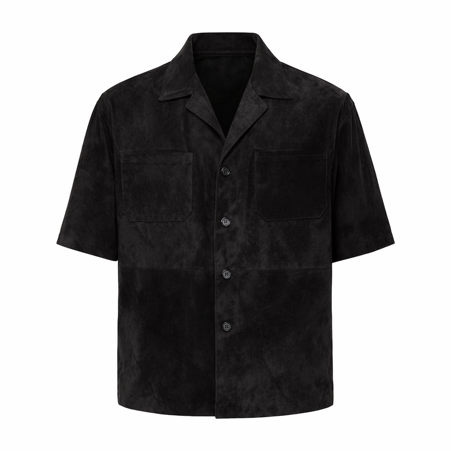 CAMICIA CAMOSCIO NERO - lab22shop