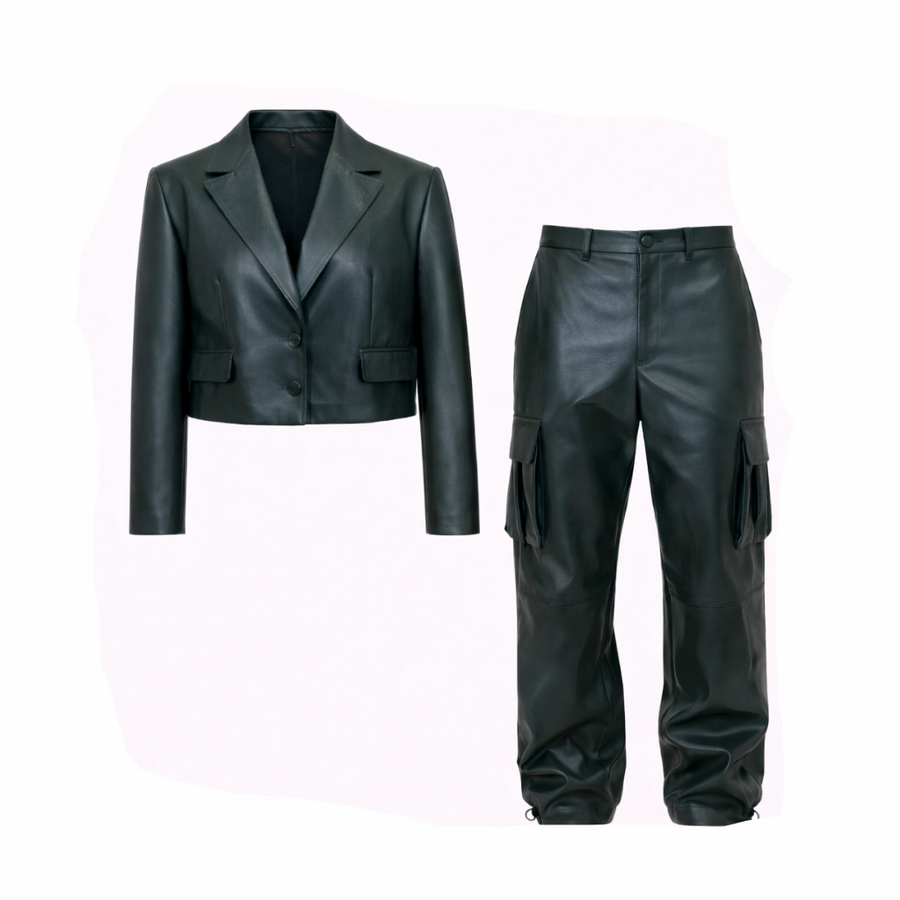 COORD IN PELLE VERDE