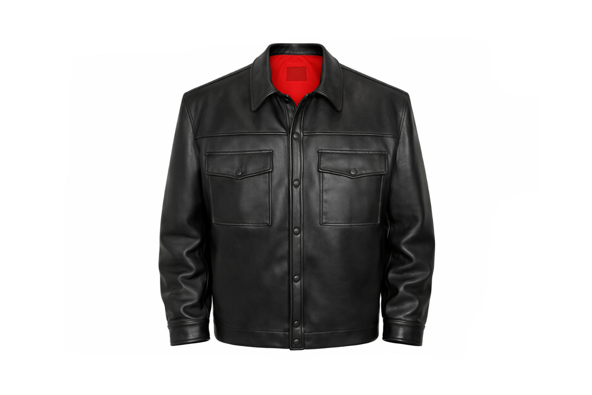 LEATHER SHIRT JACKET - lab22shop