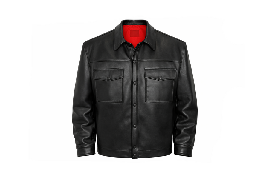 LEATHER SHIRT JACKET - lab22shop