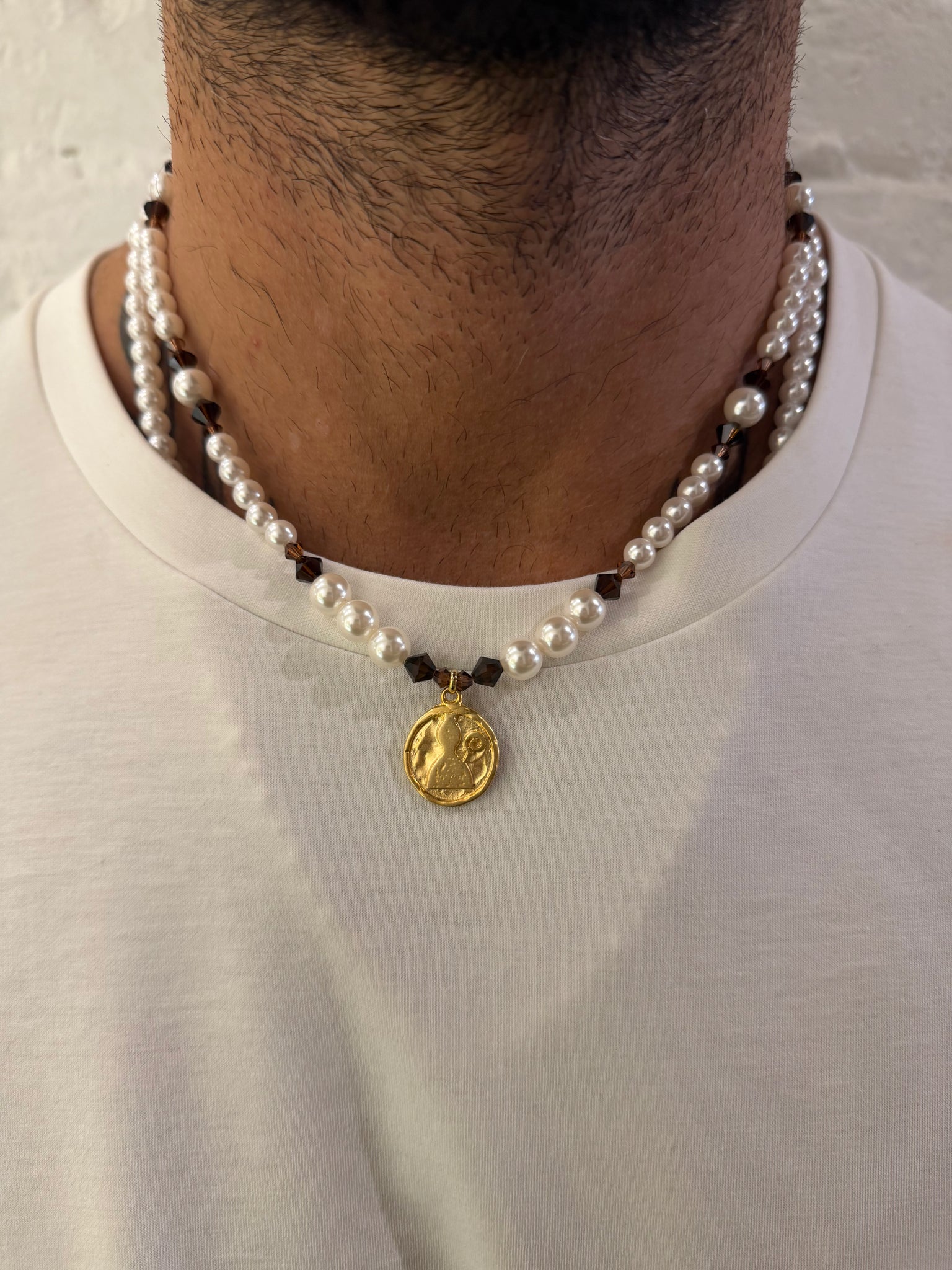 COLLANA PERLE CUORE SACRO