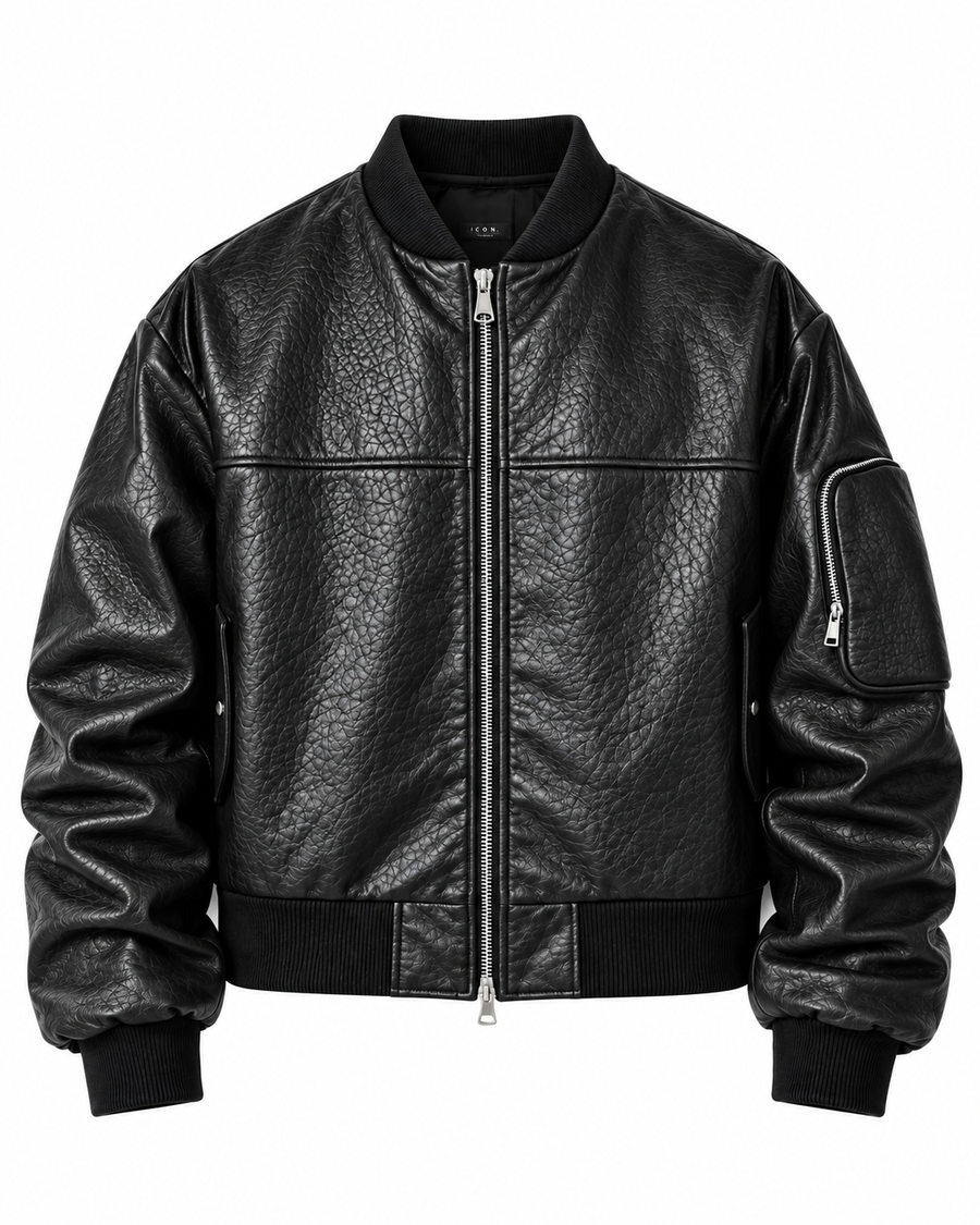 COLLEGE OVERSIZE CON MANICA ARRICCIO NERO MARTELLATO