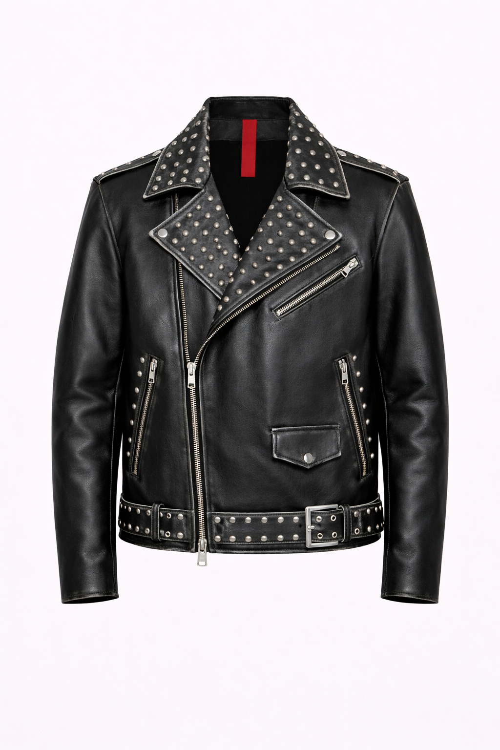 CHIODO OVERSIZE BORCHIE IN PELLE NERO - lab22shop