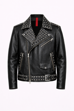 CHIODO OVERSIZE BORCHIE IN PELLE NERO - lab22shop