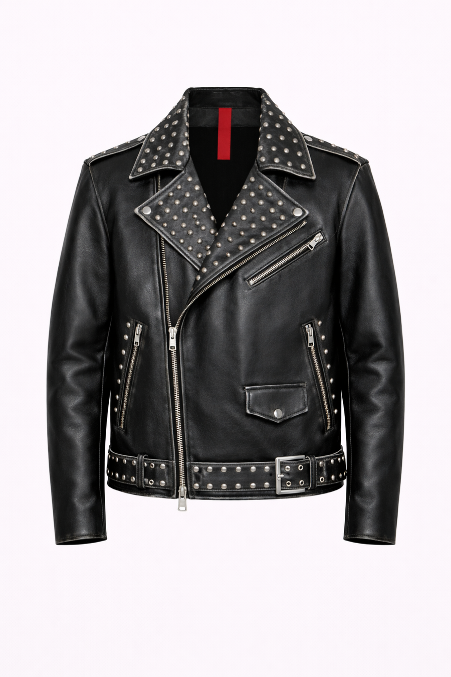 CHIODO OVERSIZE BORCHIE IN PELLE NERO - lab22shop