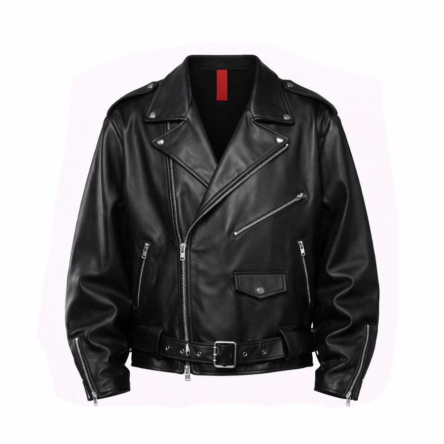 CHIODO OVERSIZE IN PELLE NERO - lab22shop