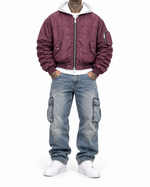 COLLEGE ARRICCIO NYLON OVERSIZE  CAPPUCCIO BORDEAUX