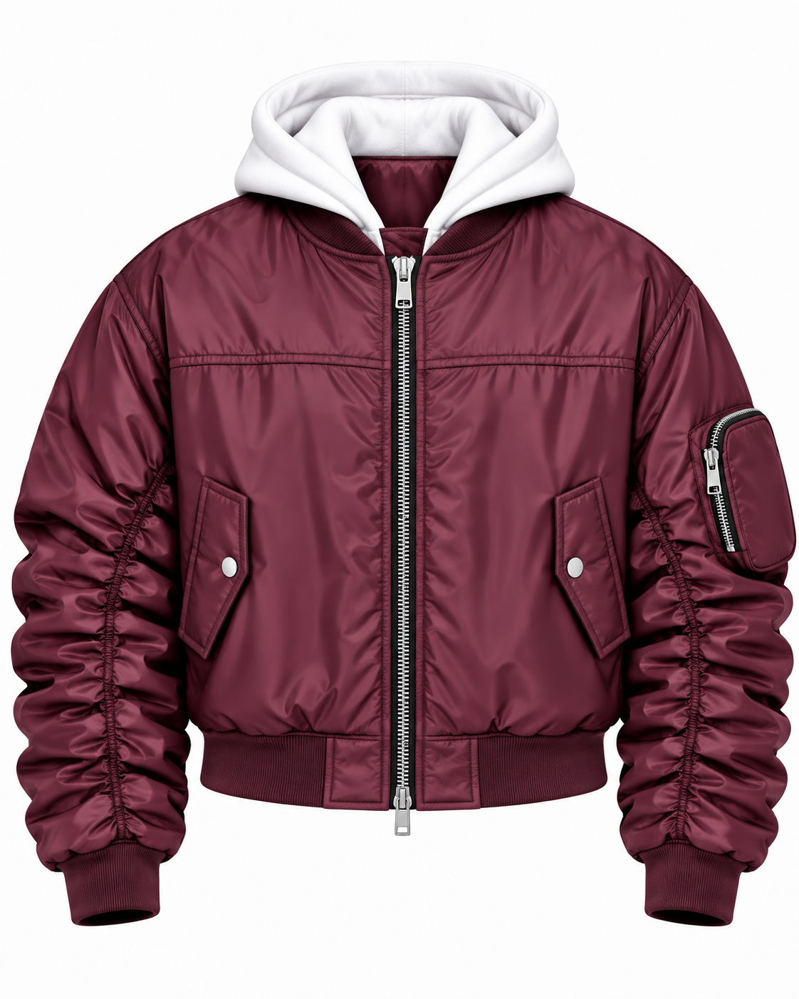 COLLEGE ARRICCIO NYLON OVERSIZE  CAPPUCCIO BORDEAUX