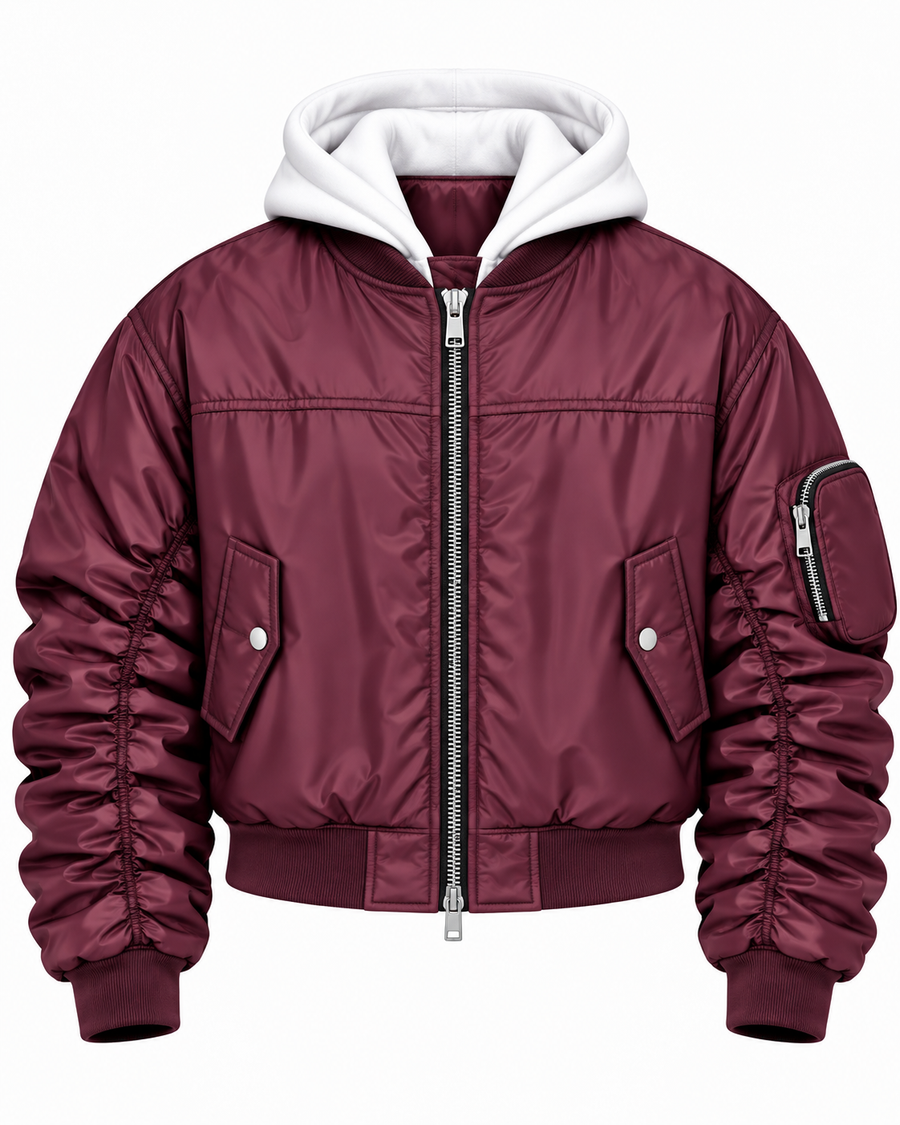 COLLEGE ARRICCIO NYLON OVERSIZE  CAPPUCCIO BORDEAUX