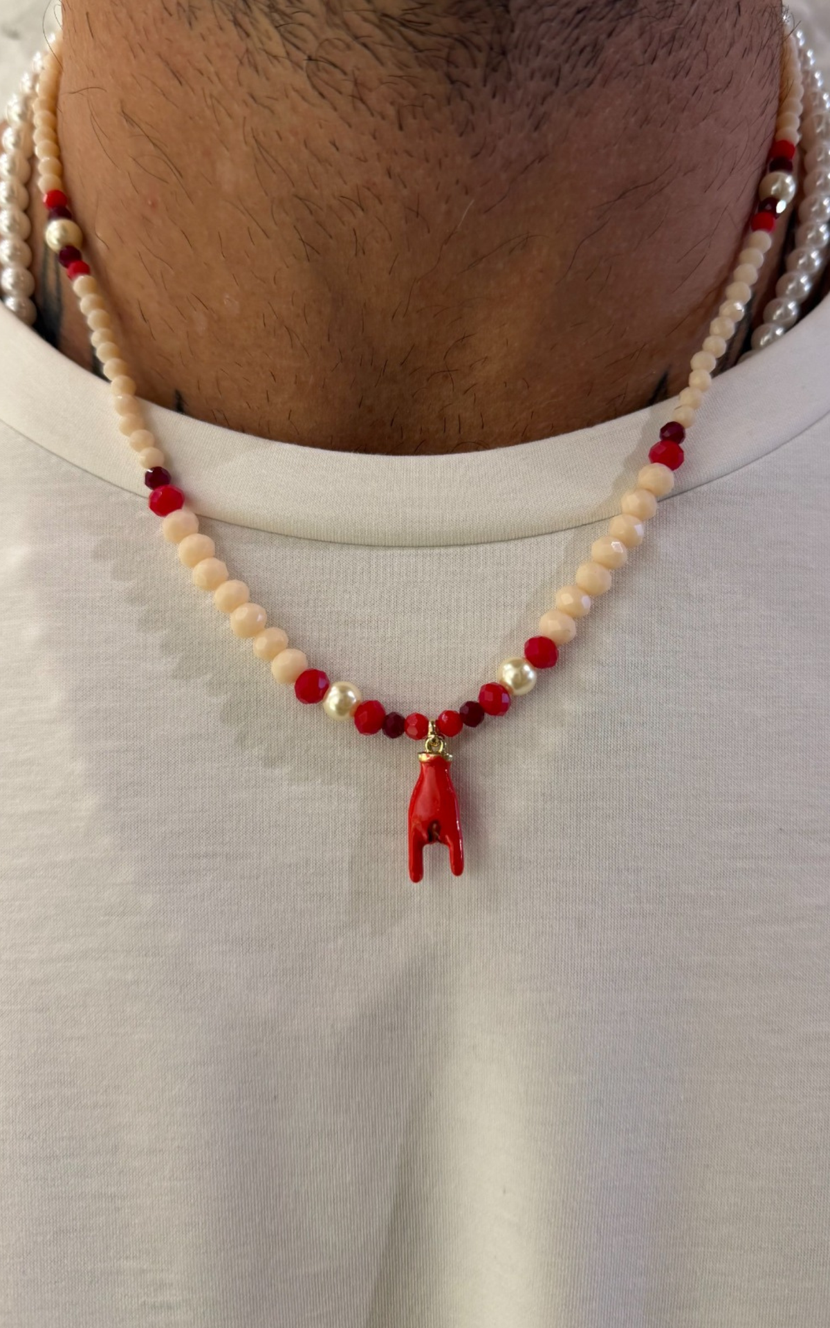 COLLANA PERLE CUORE SACRO - lab22shop