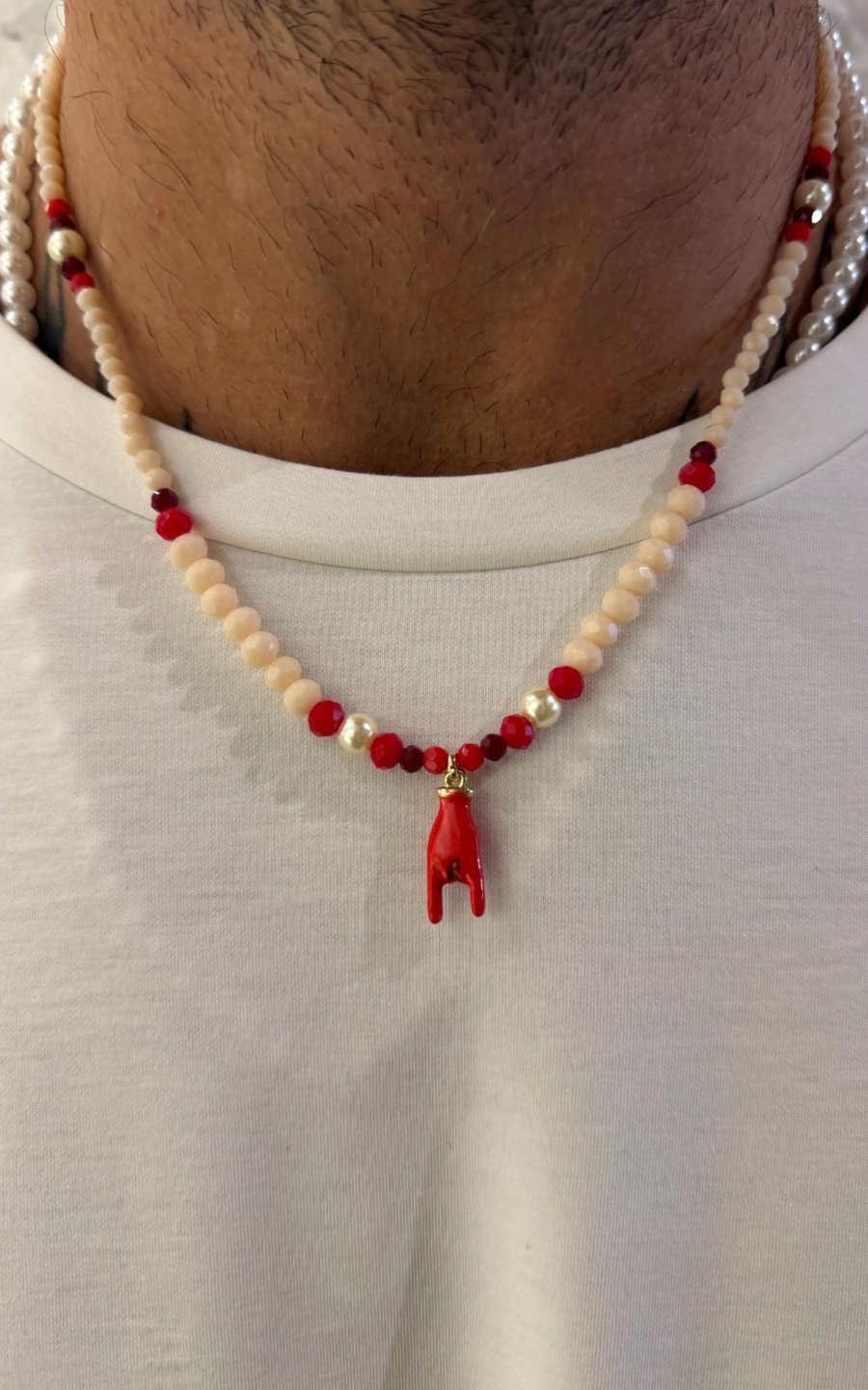 COLLANA PERLE CUORE SACRO - lab22shop