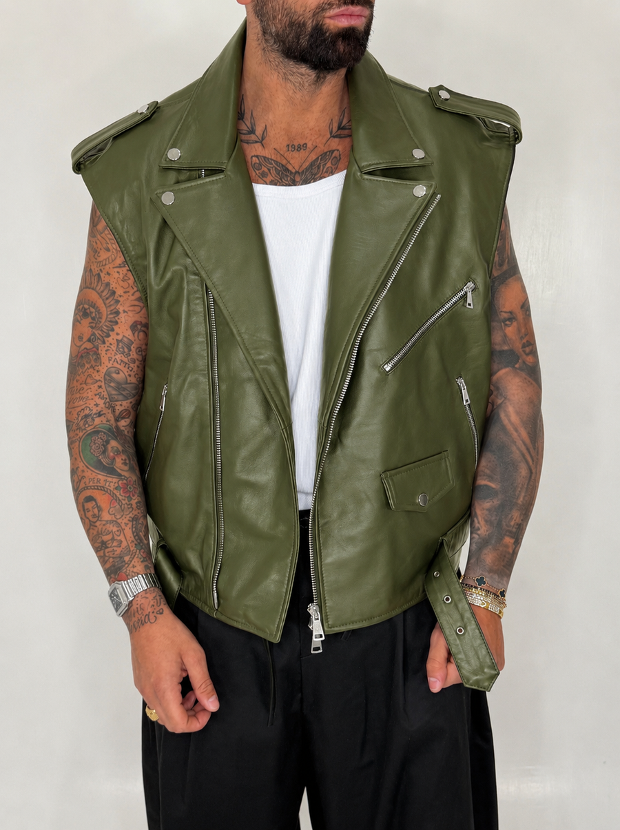 GILET BIKER VERDE