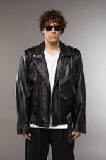 CHIODO OVERSIZE IN PELLE NERO - lab22shop