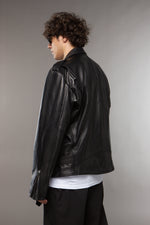 CHIODO OVERSIZE IN PELLE NERO - lab22shop