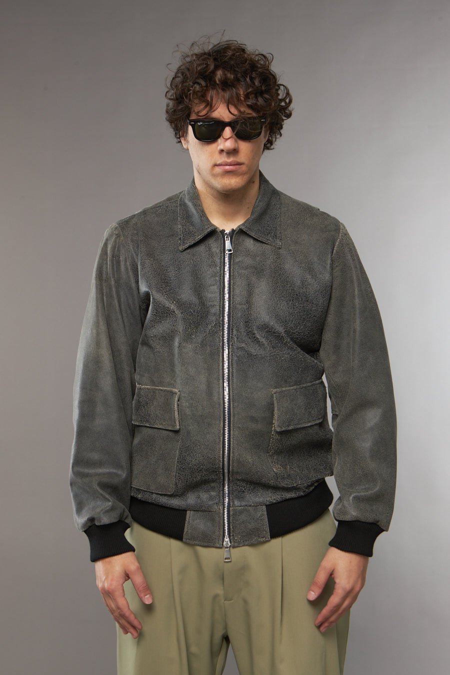 BLAZER COLLO CAMICIA GRIGIO - lab22shop