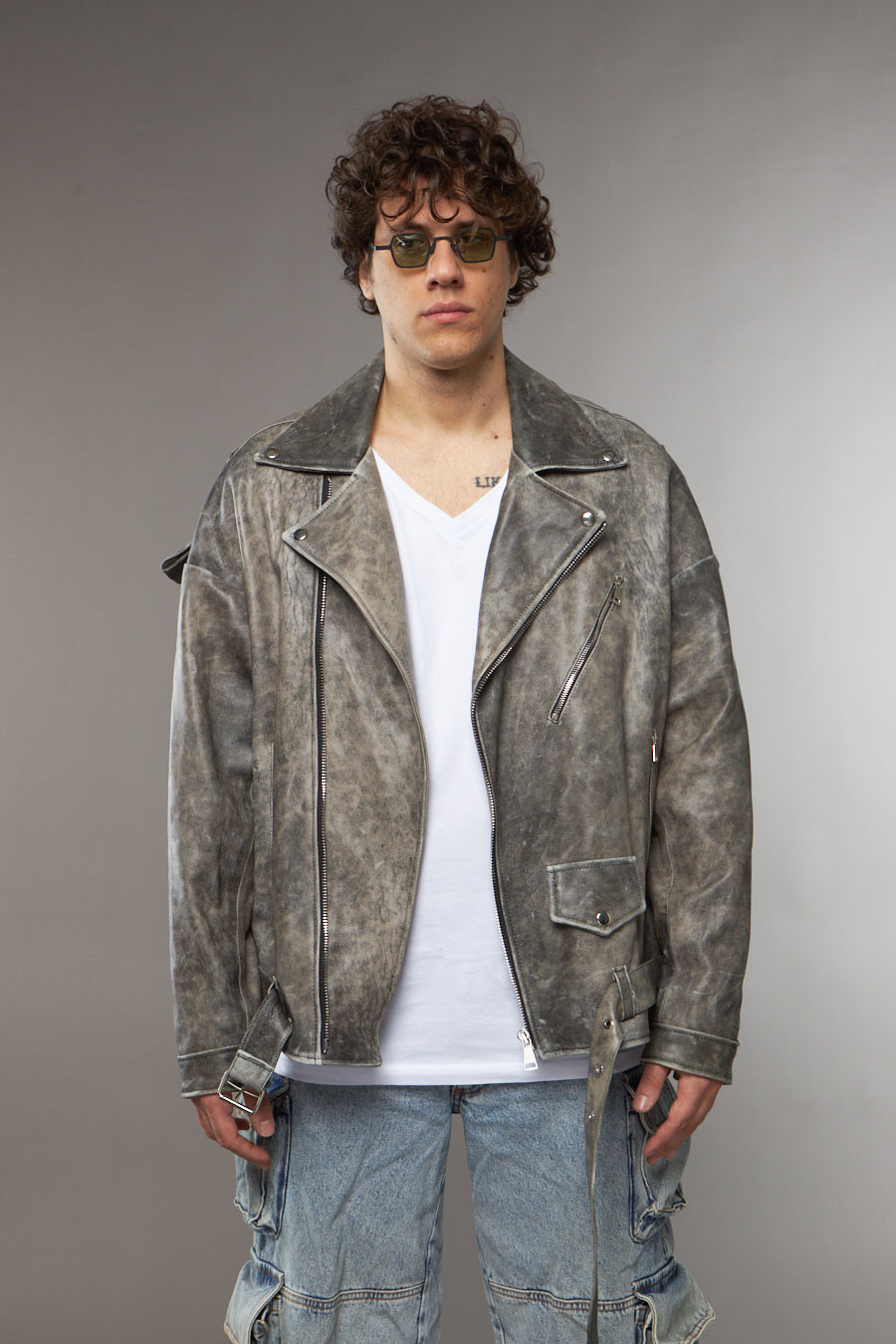 CHIODO SPALLA SCESA CON LACCETTI GRIGIO - lab22shop