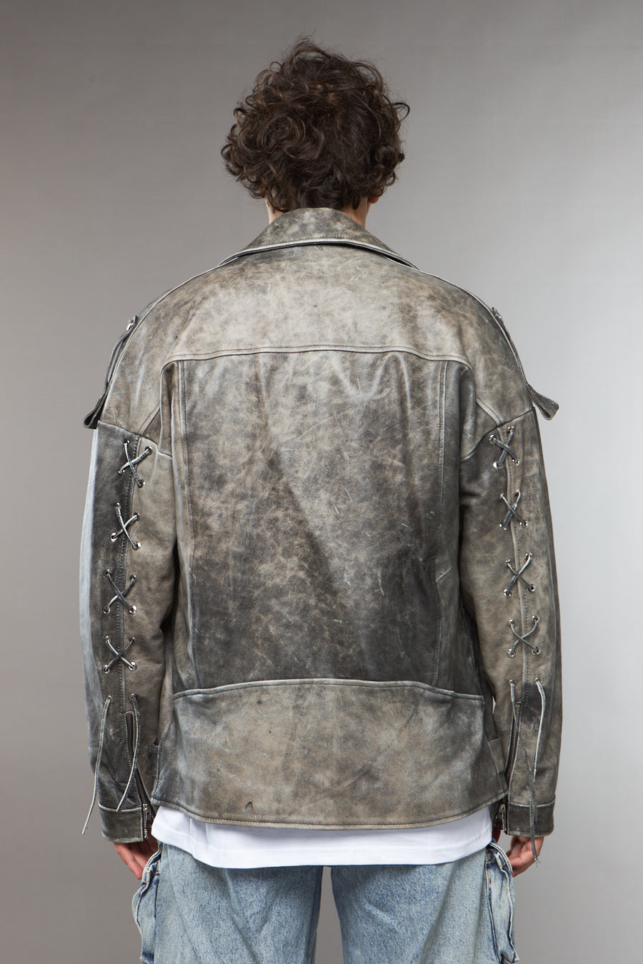 CHIODO SPALLA SCESA CON LACCETTI GRIGIO - lab22shop