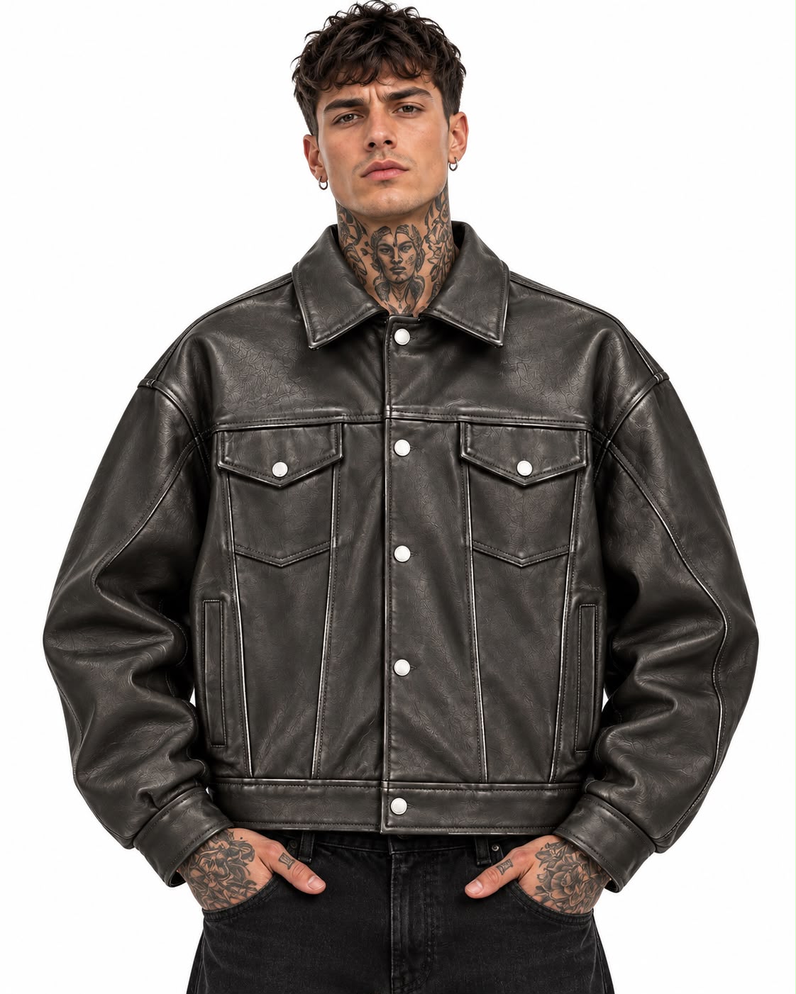 BLACK JACKET EFFETTO VINTAGE